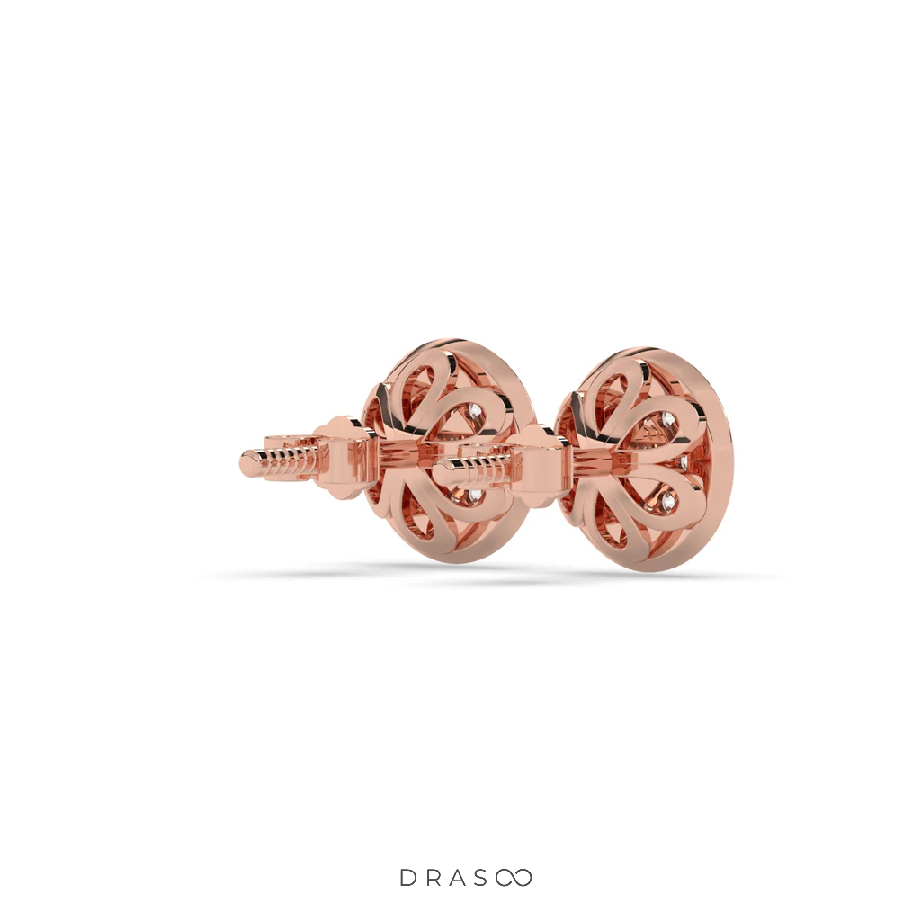 PETAL SHINE DIAMOND STUD EARRINGS
