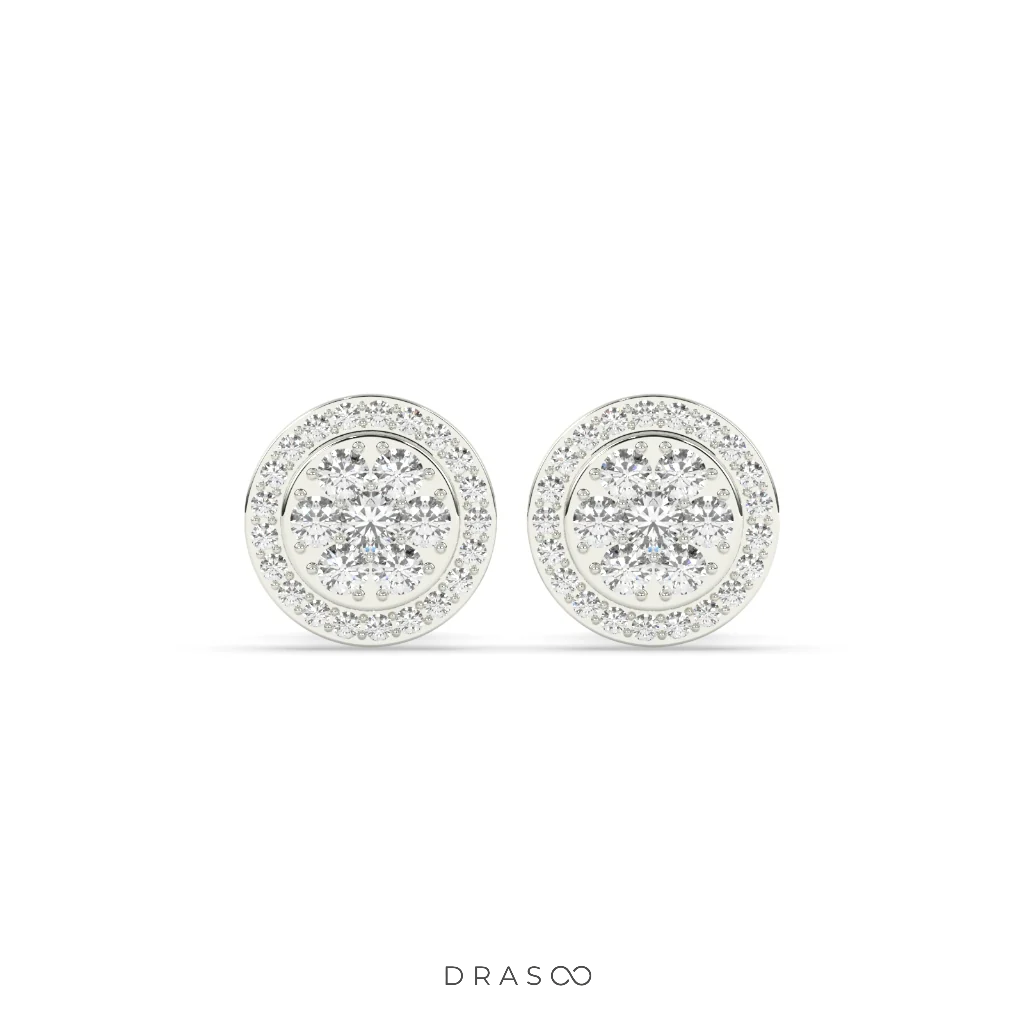 PETAL SHINE DIAMOND STUD EARRINGS
