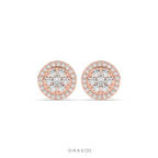 PETAL SHINE DIAMOND STUD EARRINGS