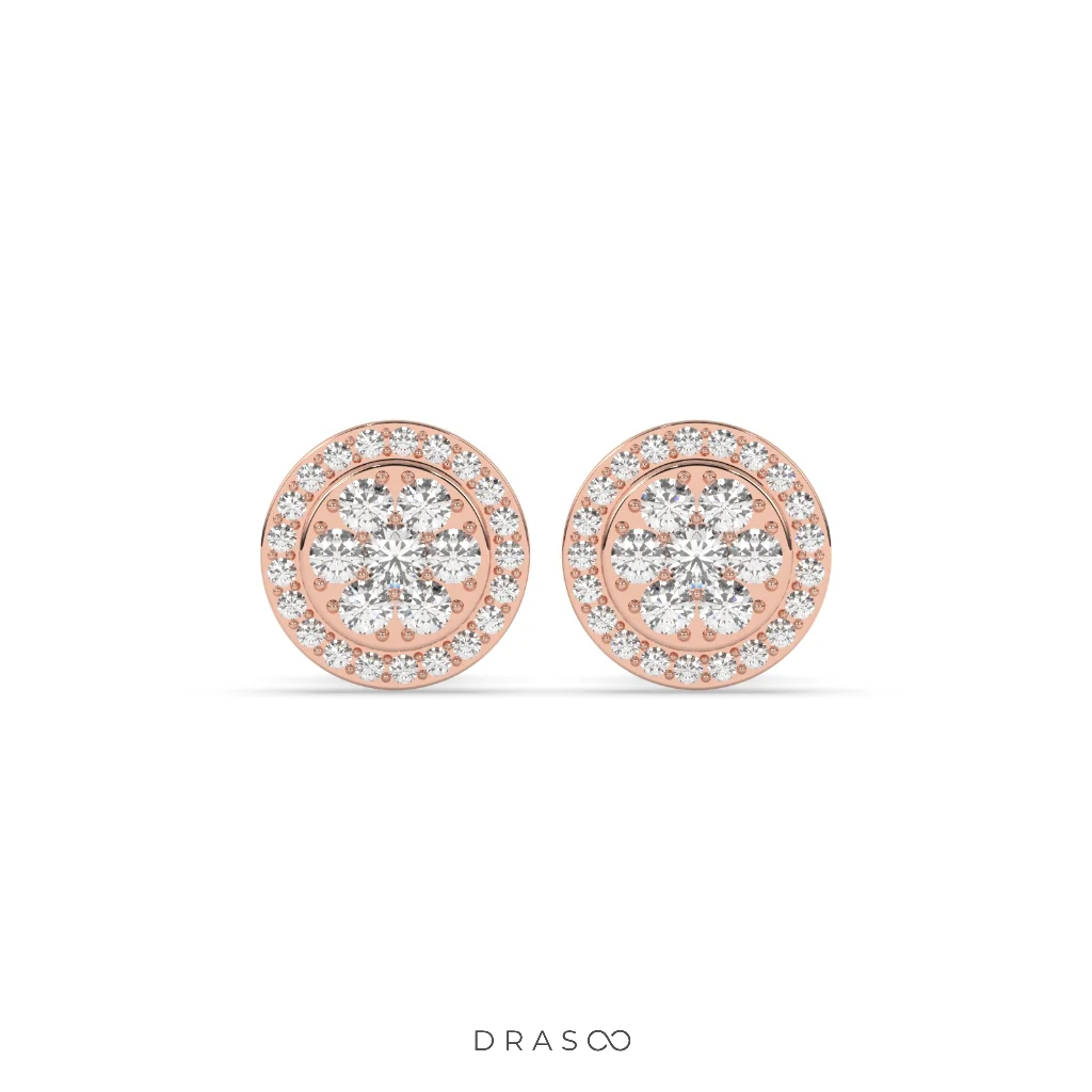 PETAL SHINE DIAMOND STUD EARRINGS