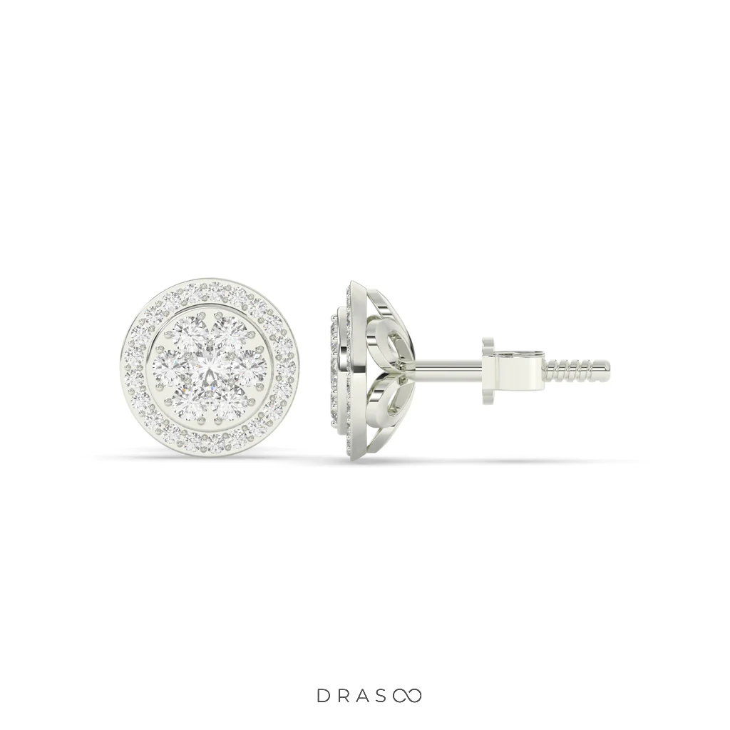 PETAL SHINE DIAMOND STUD EARRINGS