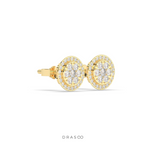 PETAL SHINE DIAMOND STUD EARRINGS