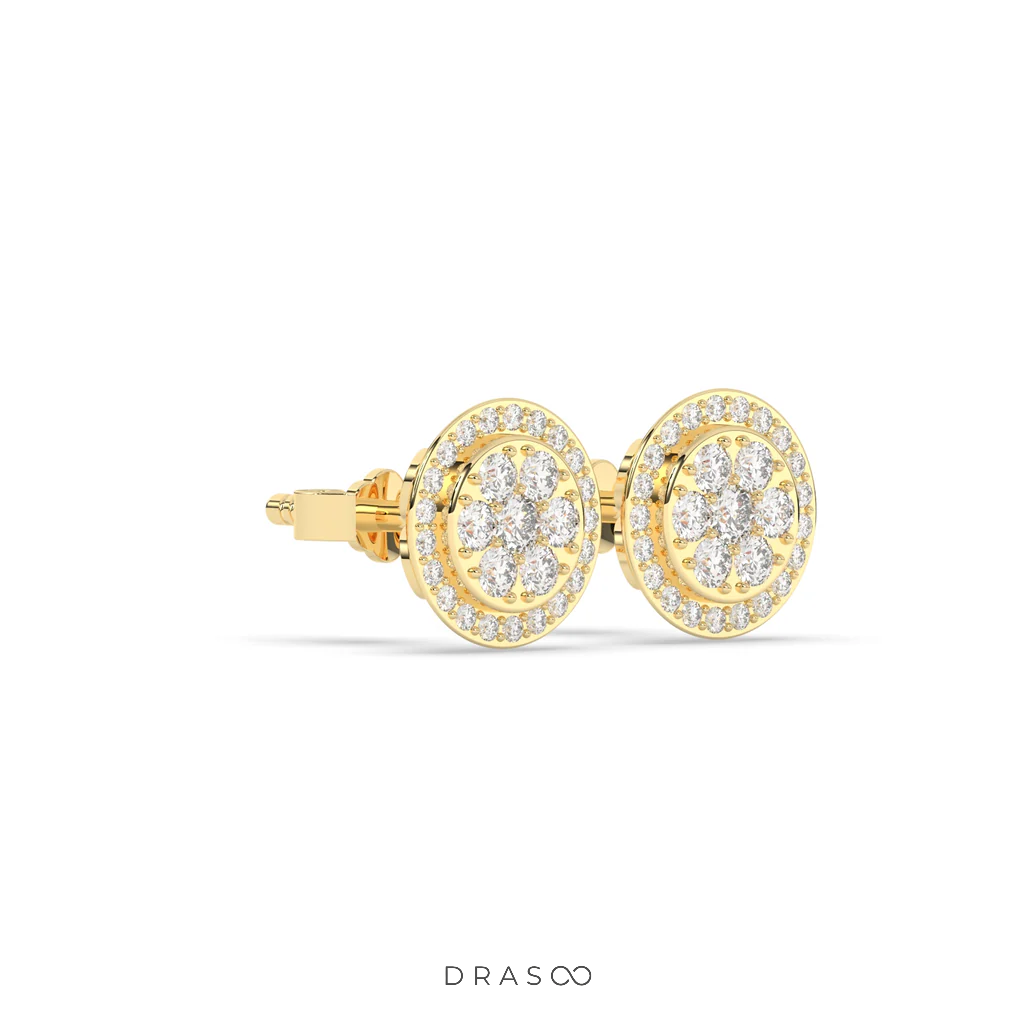 PETAL SHINE DIAMOND STUD EARRINGS