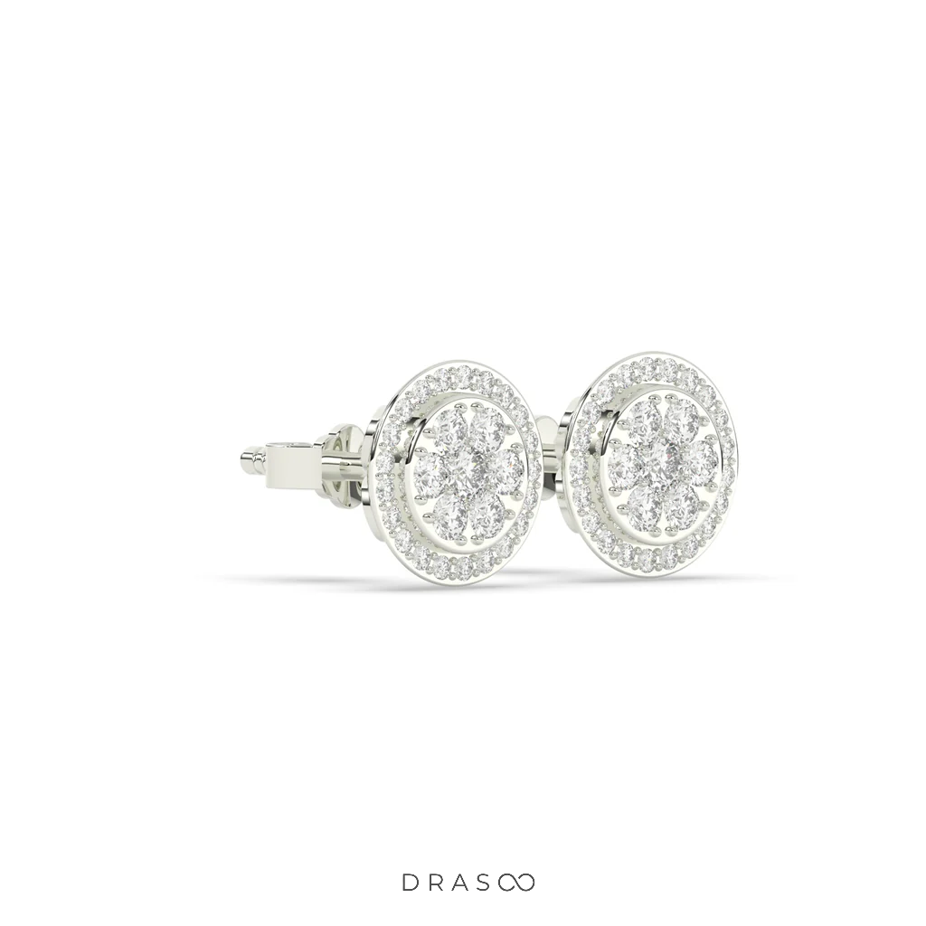 PETAL SHINE DIAMOND STUD EARRINGS