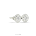 PETAL SHINE DIAMOND STUD EARRINGS