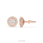PETAL SHINE DIAMOND STUD EARRINGS