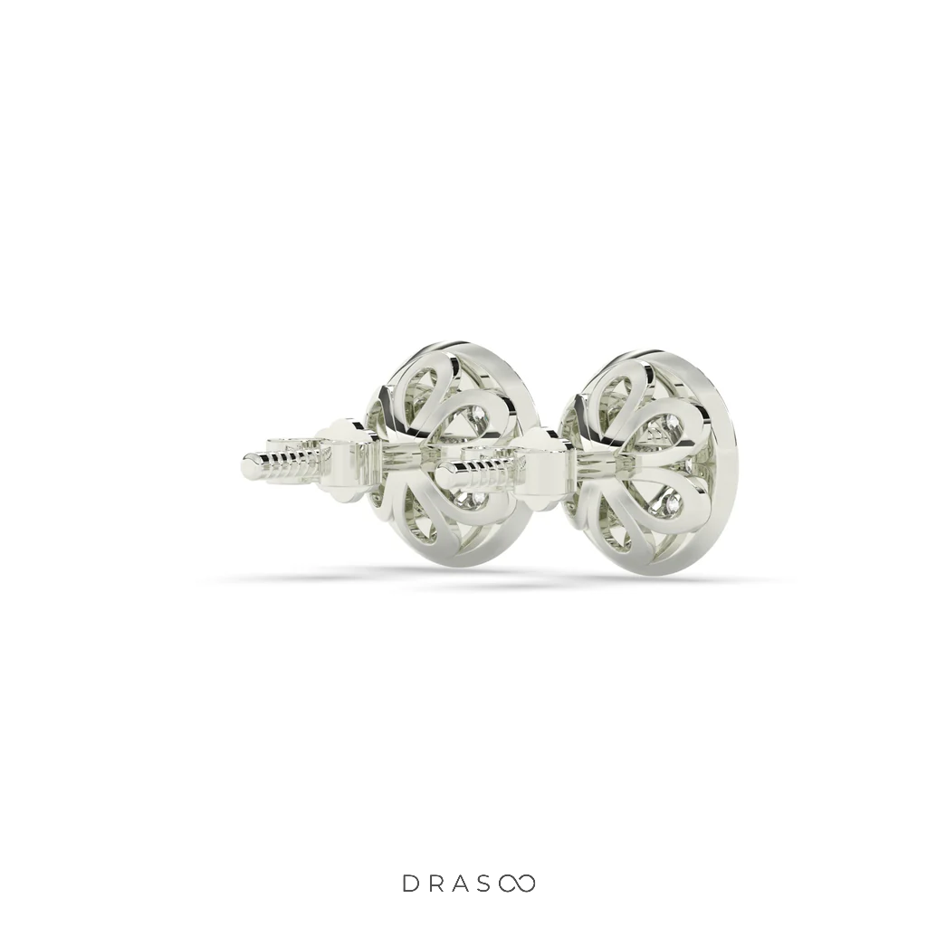 PETAL SHINE DIAMOND STUD EARRINGS