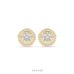 PETAL SHINE DIAMOND STUD EARRINGS