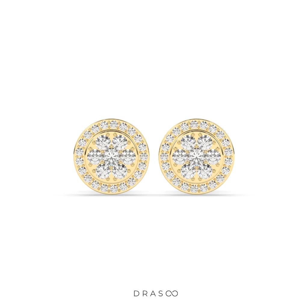 PETAL SHINE DIAMOND STUD EARRINGS