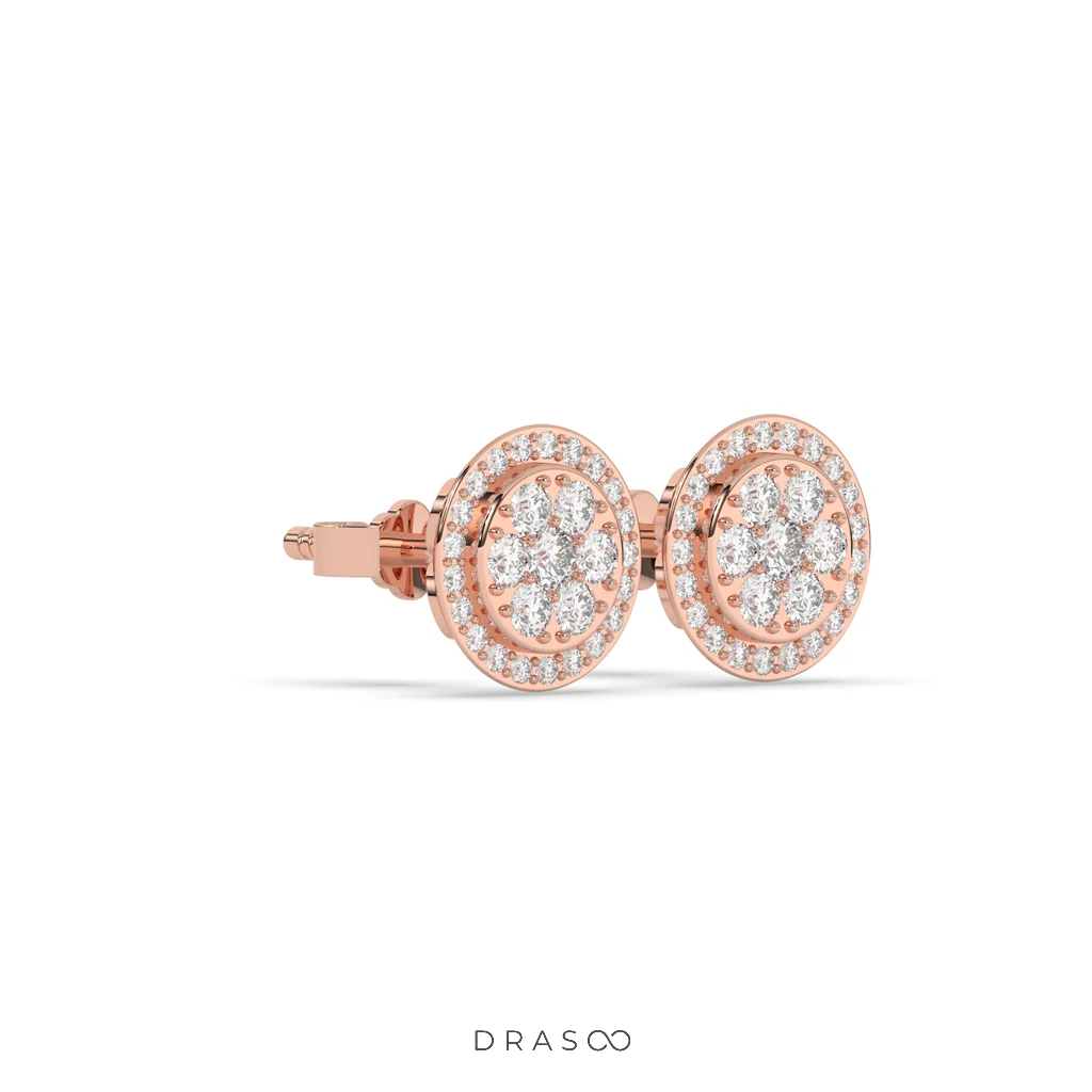 PETAL SHINE DIAMOND STUD EARRINGS