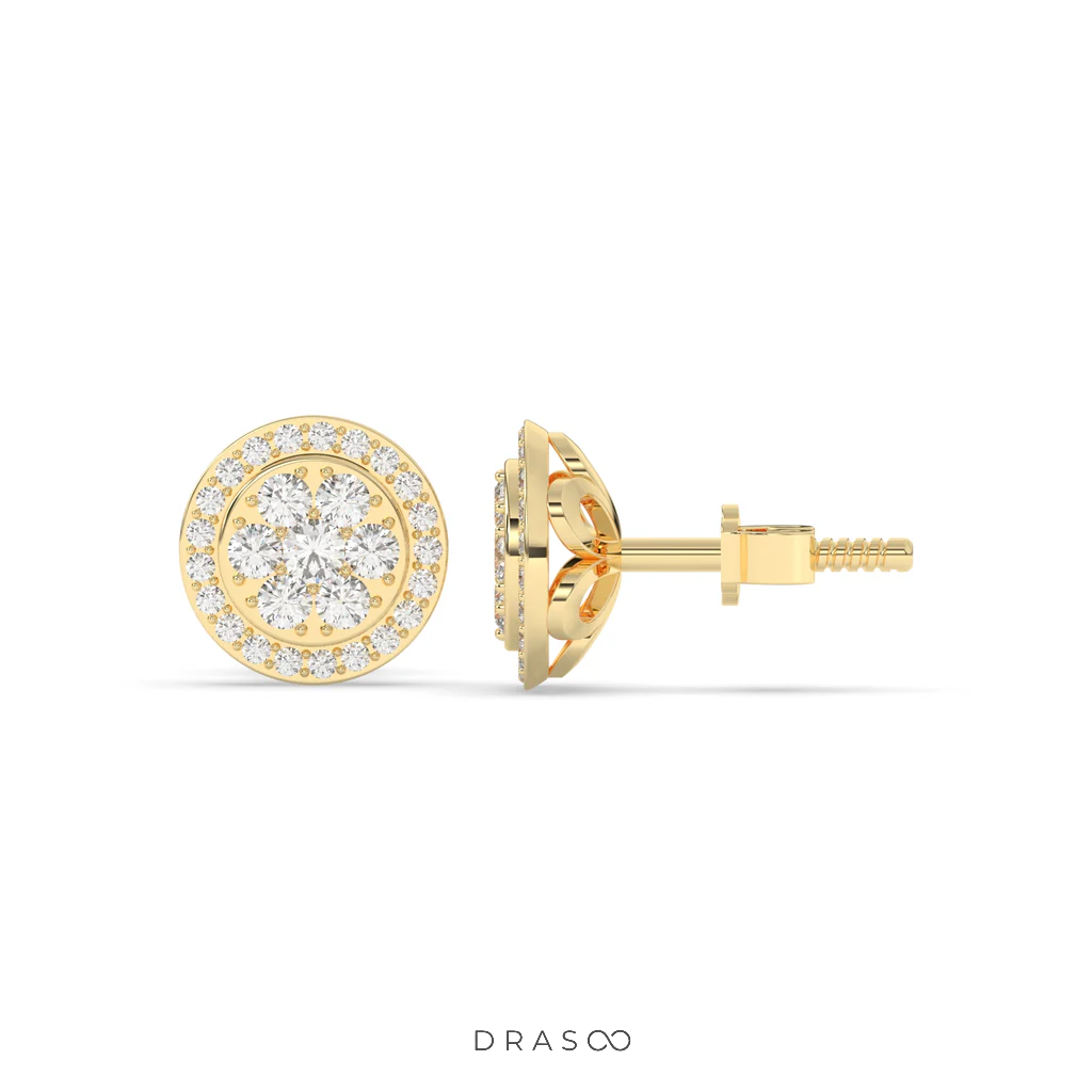 PETAL SHINE DIAMOND STUD EARRINGS