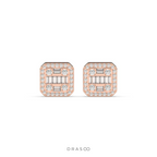 BAGUETTE GRID STUD EARRINGS