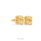 BAGUETTE GRID STUD EARRINGS
