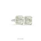 BAGUETTE GRID STUD EARRINGS