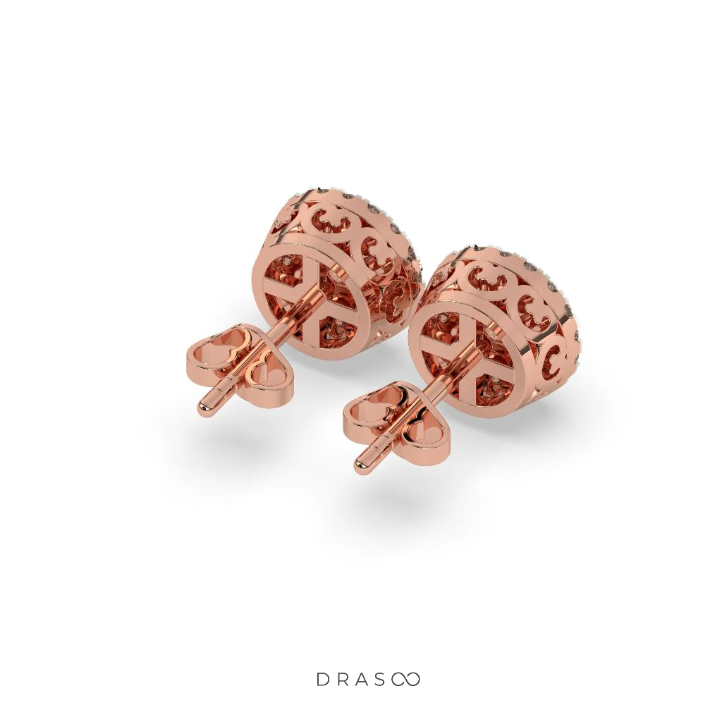 GRAND ROUND CLUSTER STUD EARRINGS
