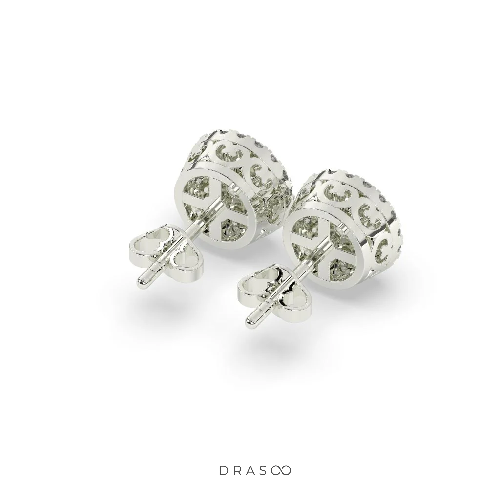 GRAND ROUND CLUSTER STUD EARRINGS