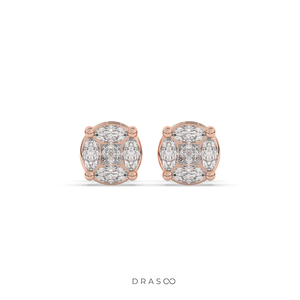 MARQUISE CLUSTER DIAMOND STUD EARRINGS