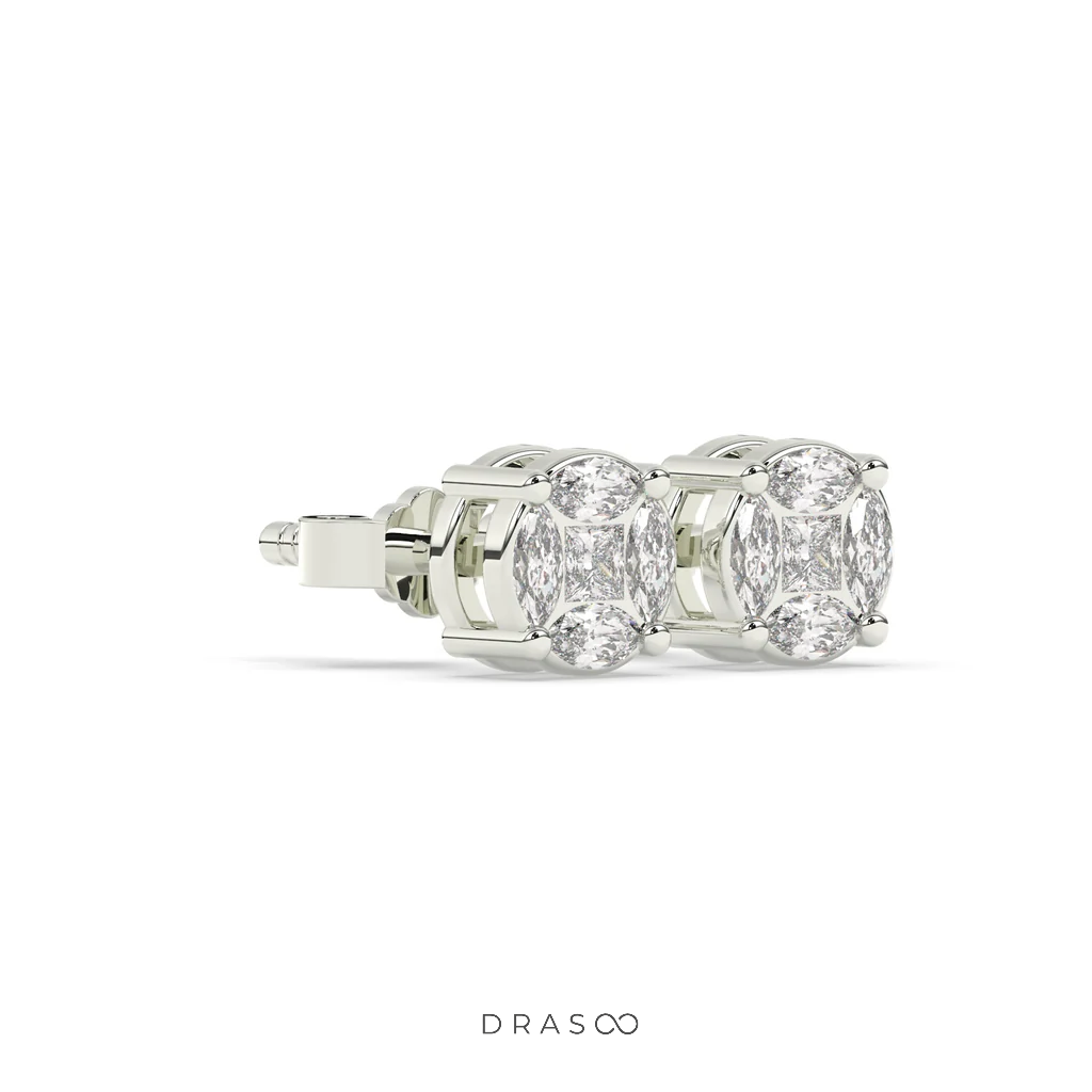 MARQUISE CLUSTER DIAMOND STUD EARRINGS