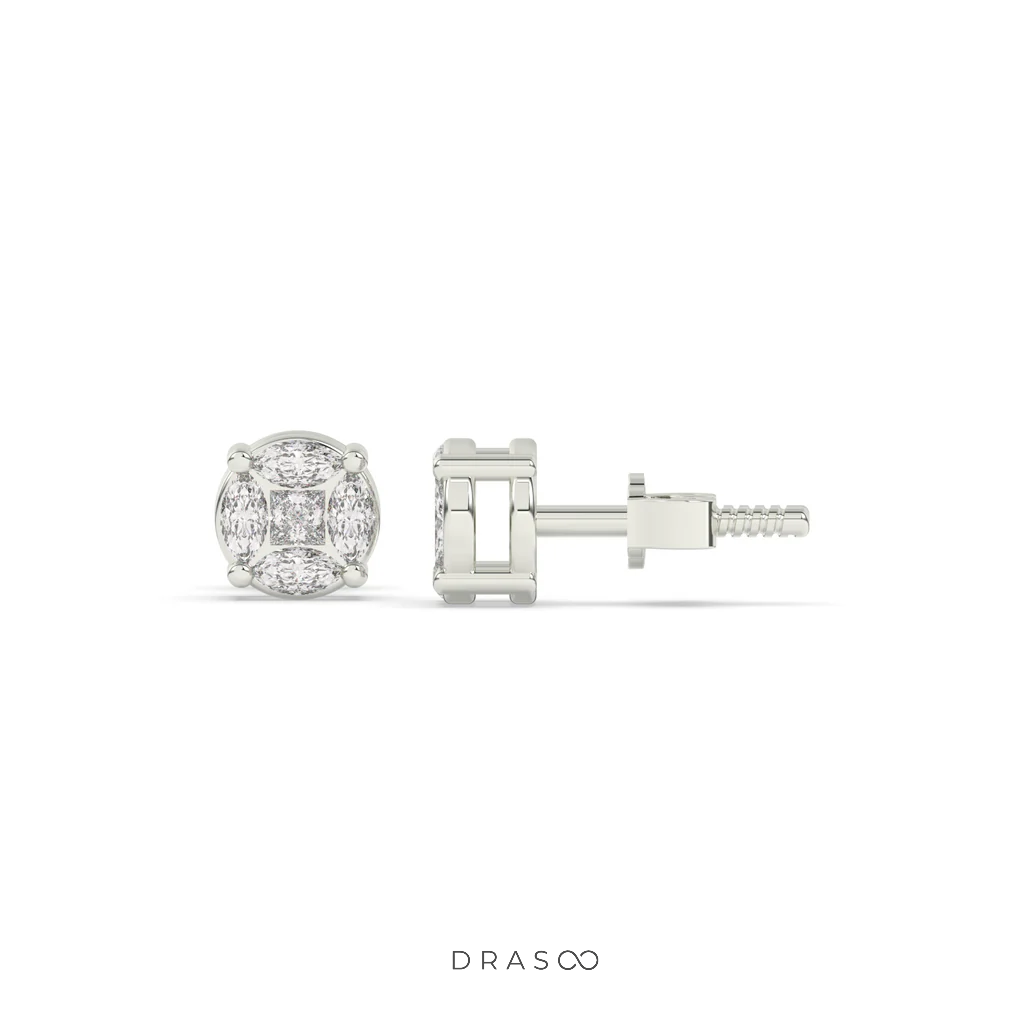 MARQUISE CLUSTER DIAMOND STUD EARRINGS