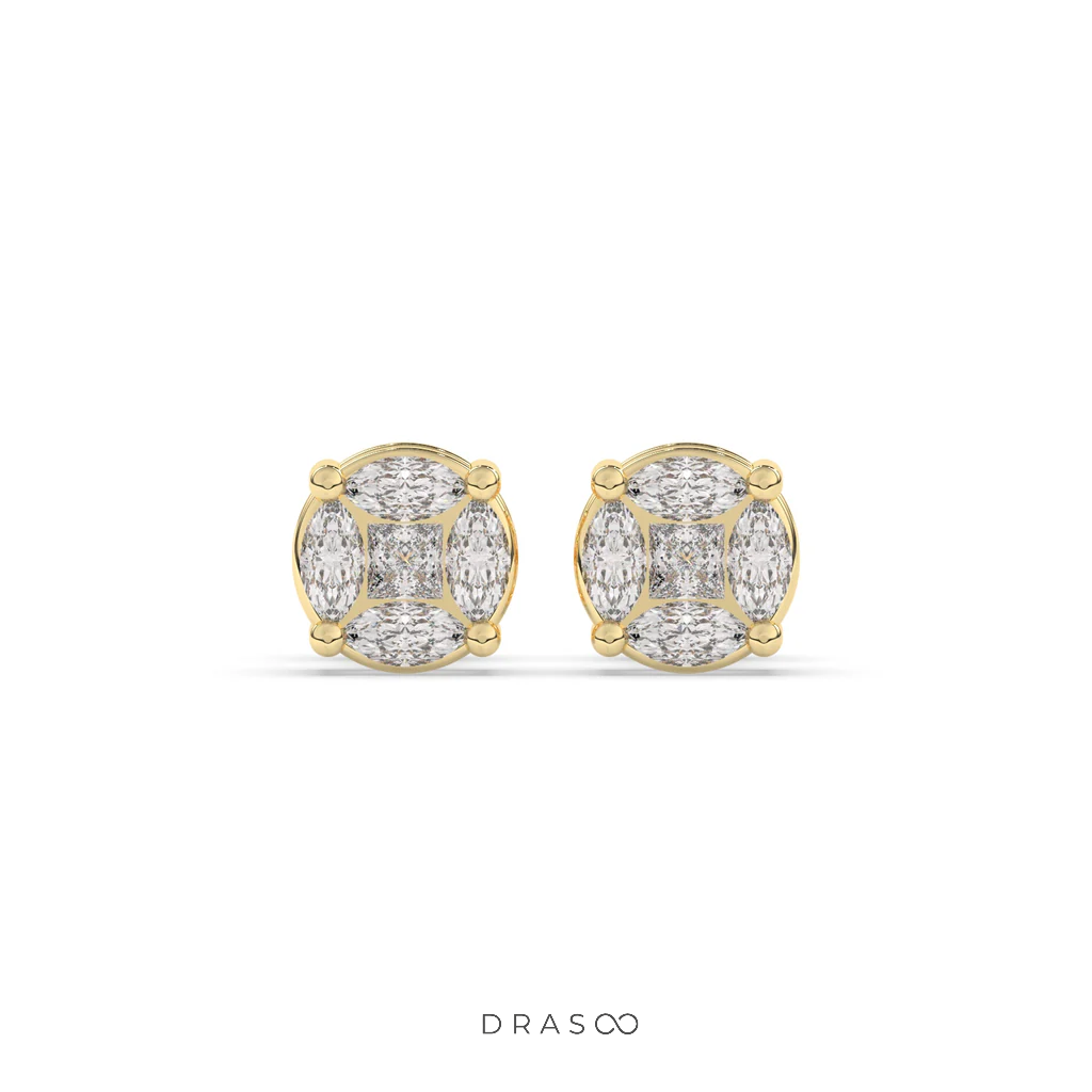 MARQUISE CLUSTER DIAMOND STUD EARRINGS