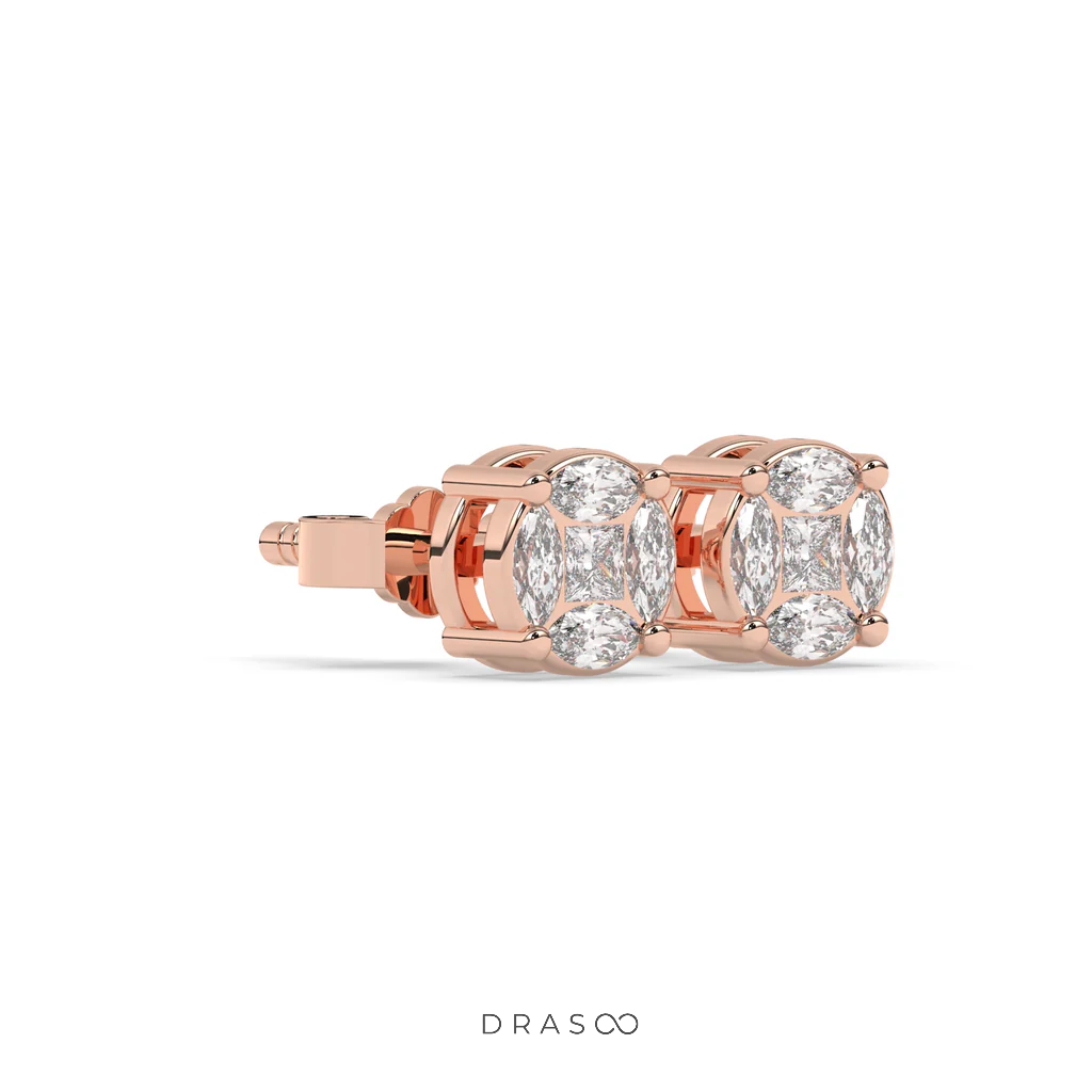 MARQUISE CLUSTER DIAMOND STUD EARRINGS