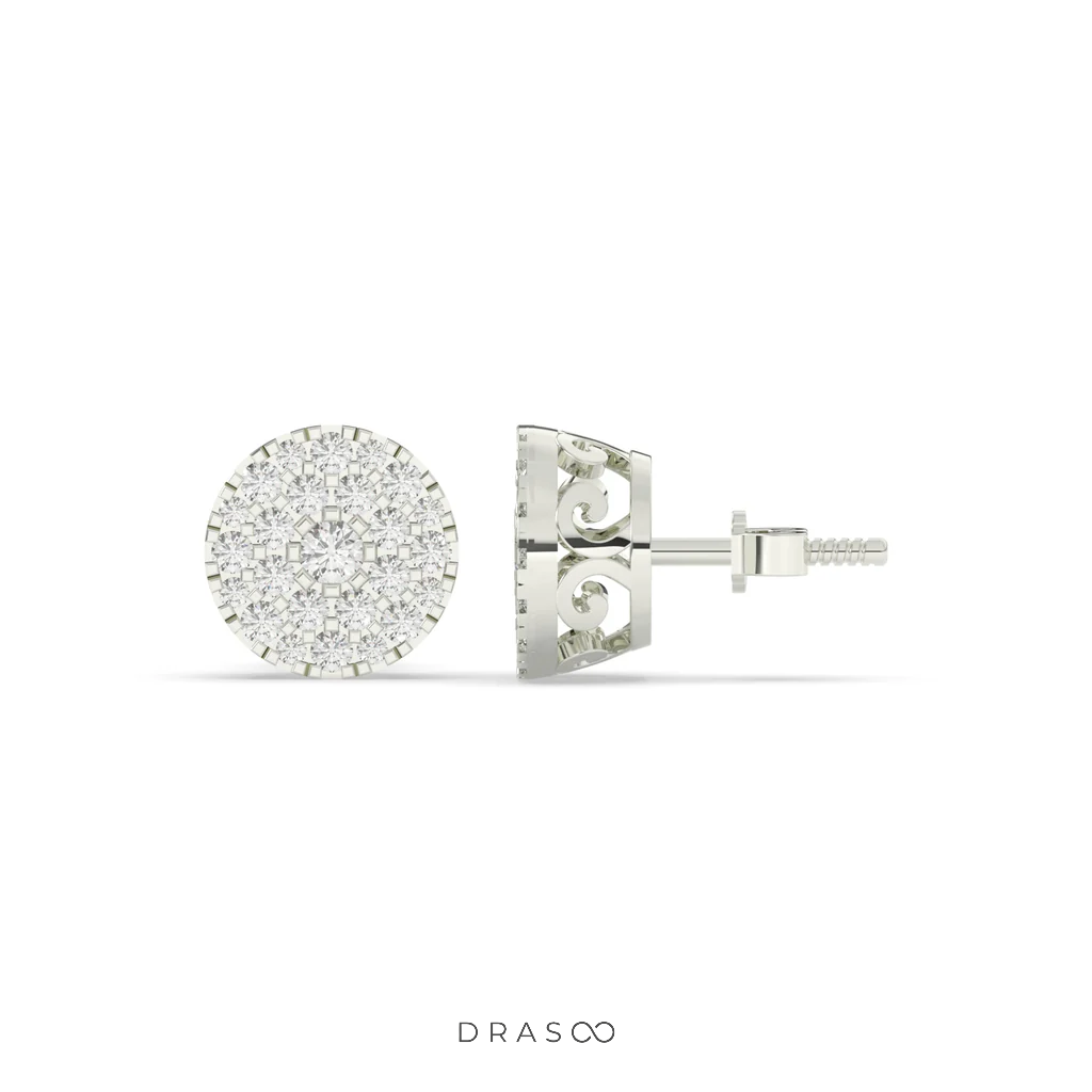 CLASSIC CLUSTER ROUND STUD EARRINGS