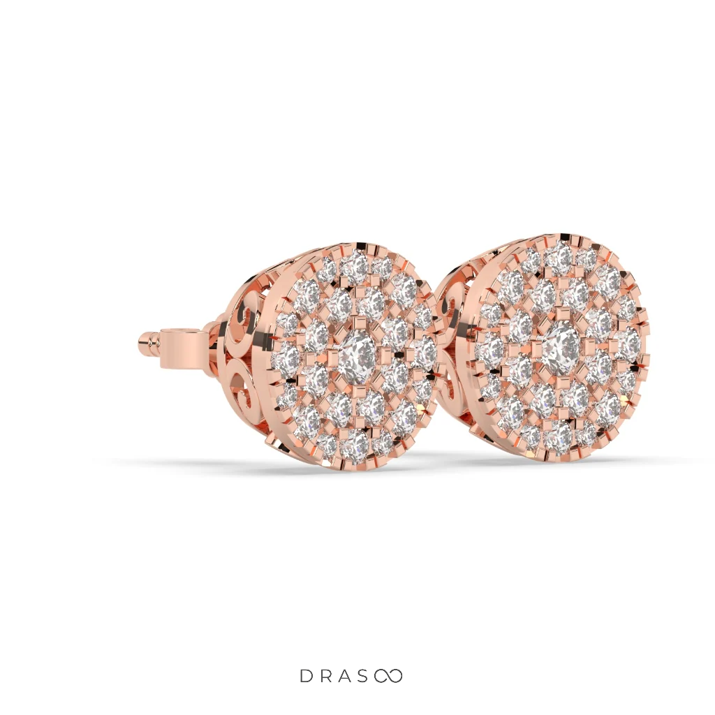 CLASSIC CLUSTER ROUND STUD EARRINGS