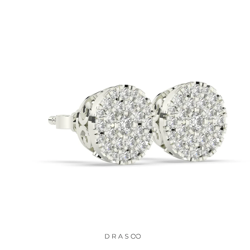 CLASSIC CLUSTER ROUND STUD EARRINGS