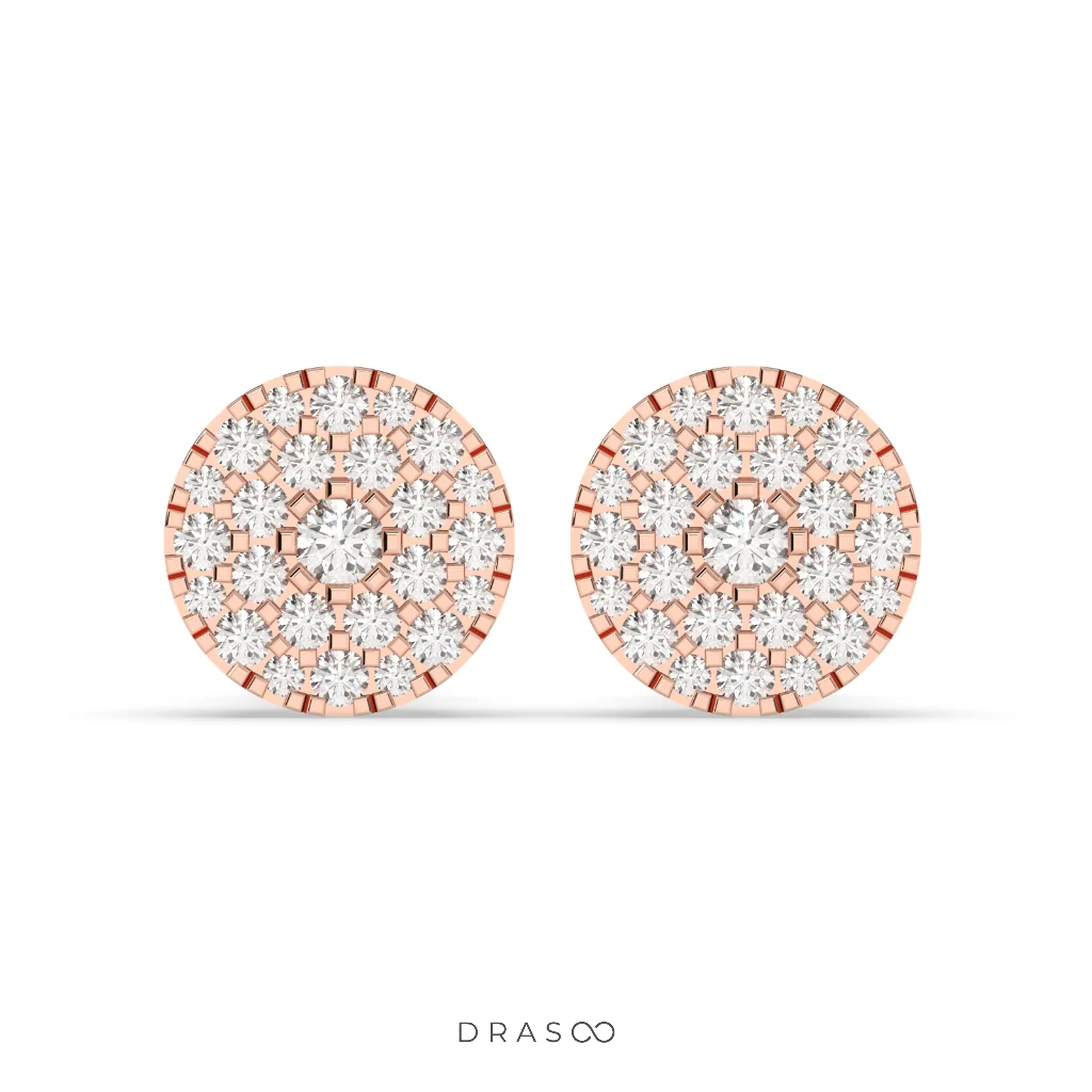 CLASSIC CLUSTER ROUND STUD EARRINGS
