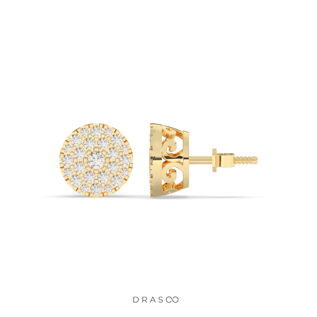 CLASSIC CLUSTER ROUND STUD EARRINGS