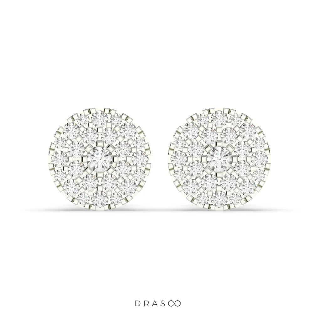 CLASSIC CLUSTER ROUND STUD EARRINGS