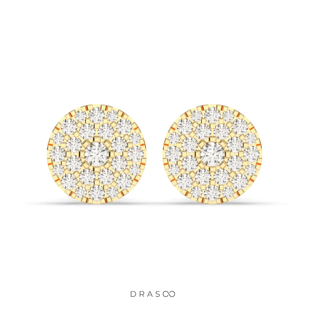 CLASSIC CLUSTER ROUND STUD EARRINGS