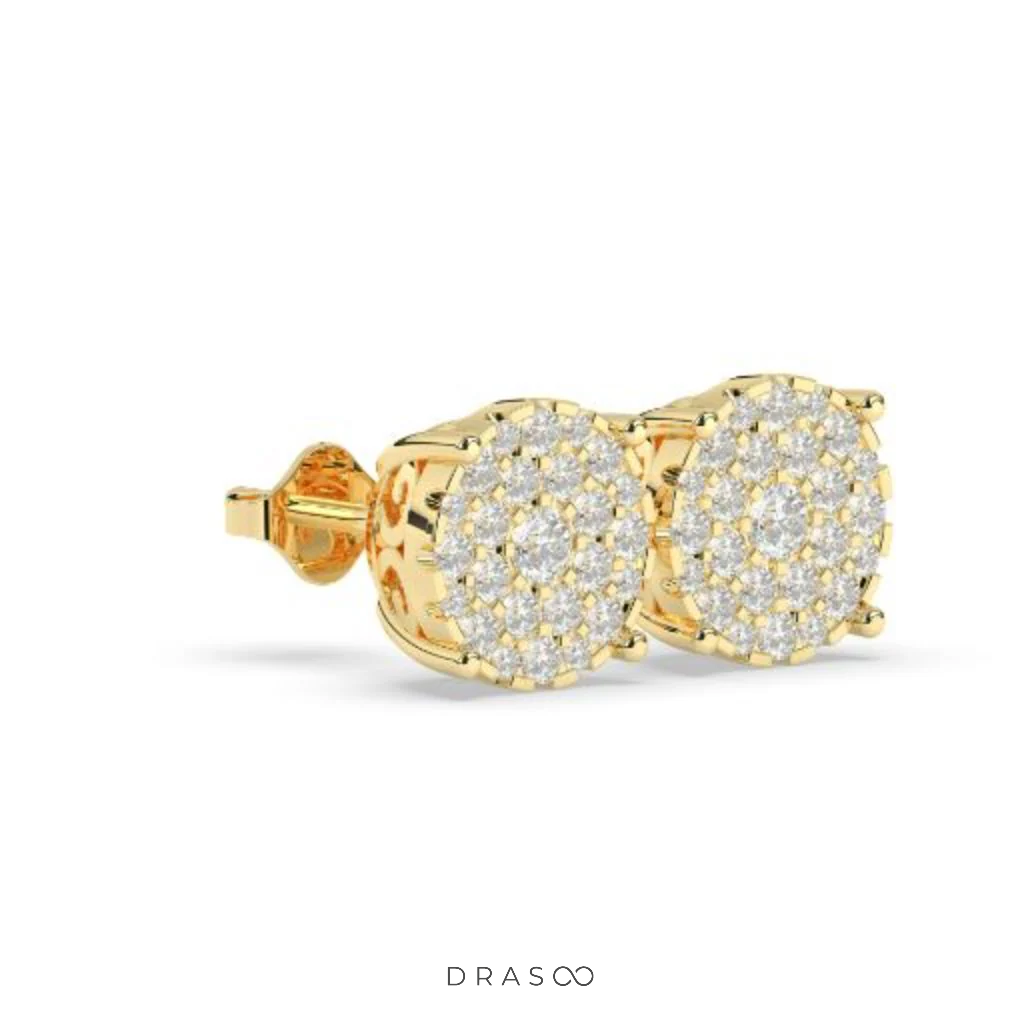 SPARKLE BLOOM ROUND STUD EARRINGS