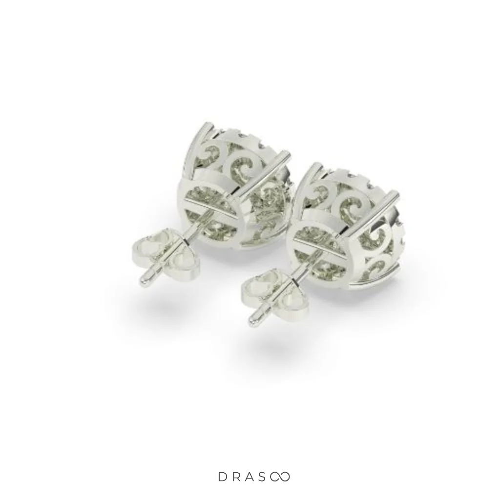 SPARKLE BLOOM ROUND STUD EARRINGS