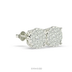 SPARKLE BLOOM ROUND STUD EARRINGS