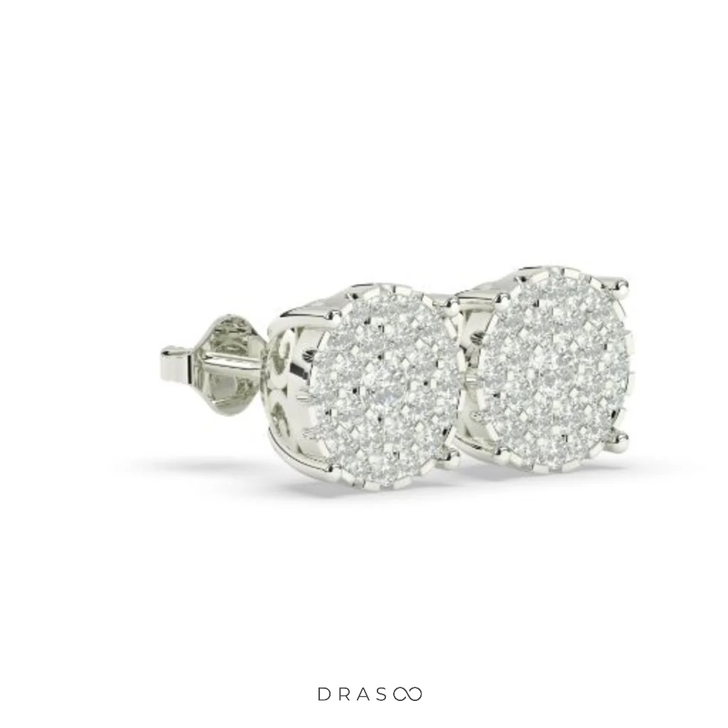 SPARKLE BLOOM ROUND STUD EARRINGS