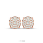 SPARKLE BLOOM ROUND STUD EARRINGS