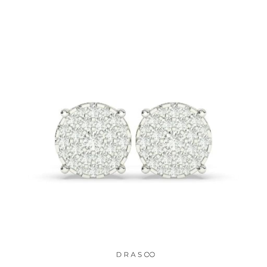 SPARKLE BLOOM ROUND STUD EARRINGS