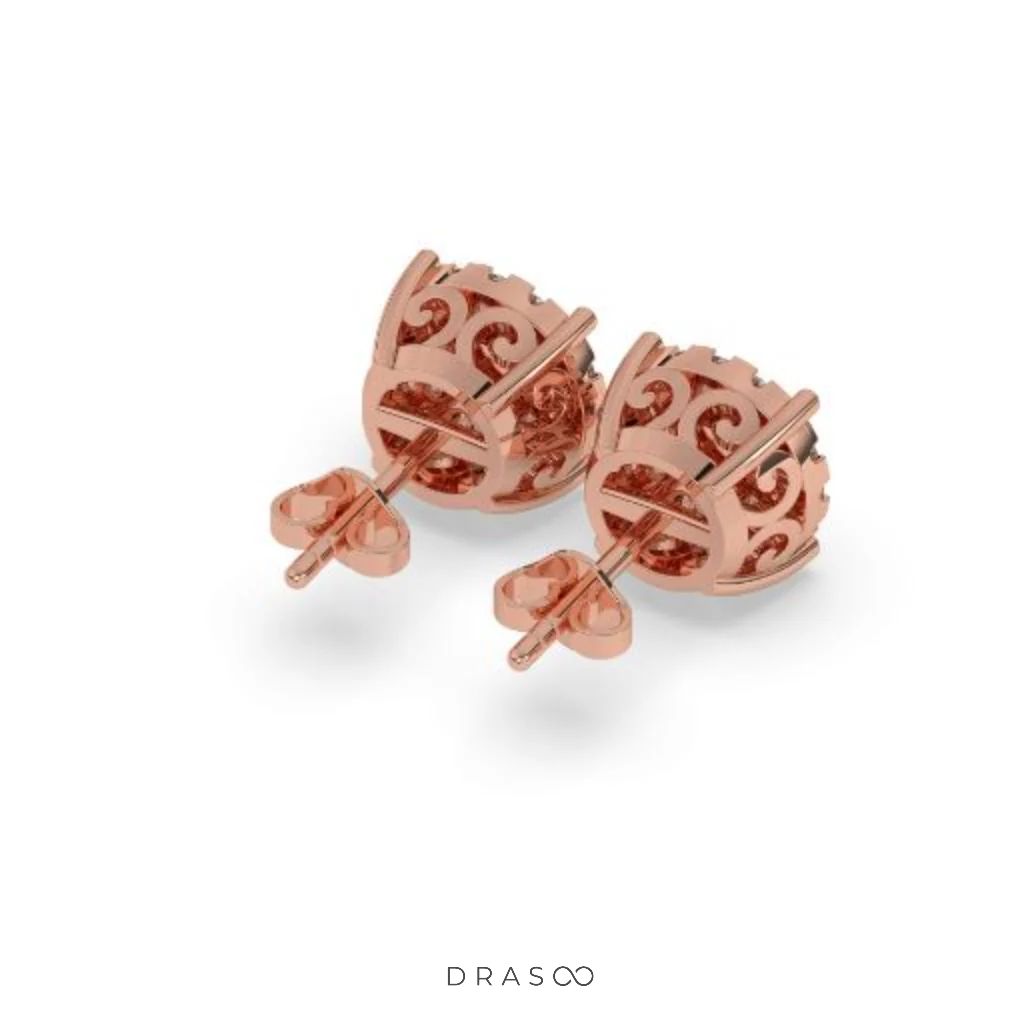 SPARKLE BLOOM ROUND STUD EARRINGS