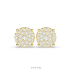 SPARKLE BLOOM ROUND STUD EARRINGS