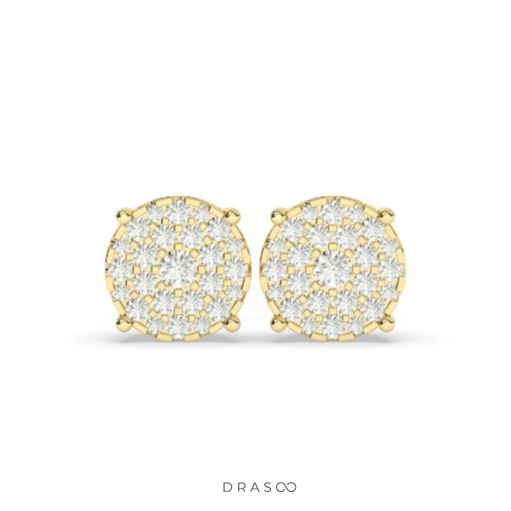 SPARKLE BLOOM ROUND STUD EARRINGS