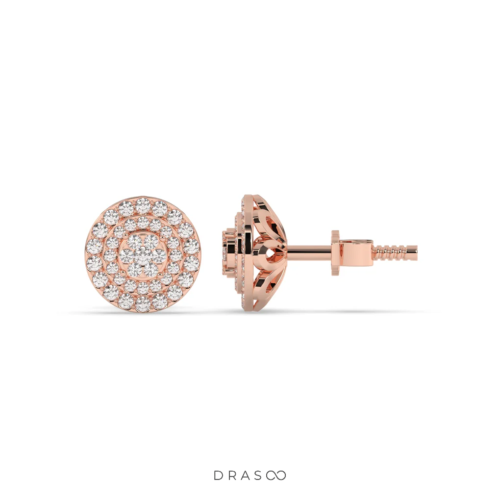 GOLDEN RADIANCE DIAMOND STUD EARRINGS