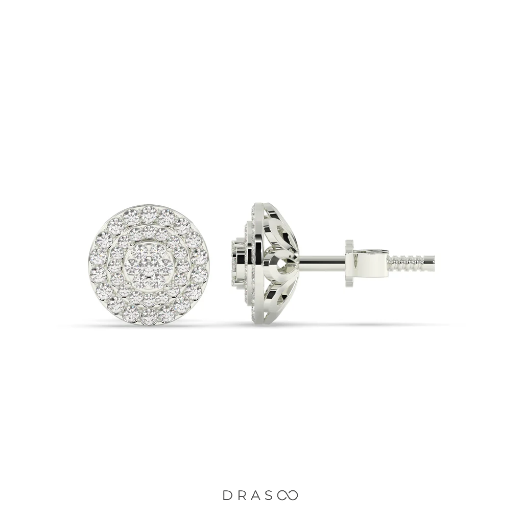 GOLDEN RADIANCE DIAMOND STUD EARRINGS