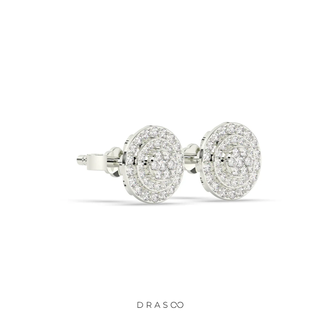 GOLDEN RADIANCE DIAMOND STUD EARRINGS