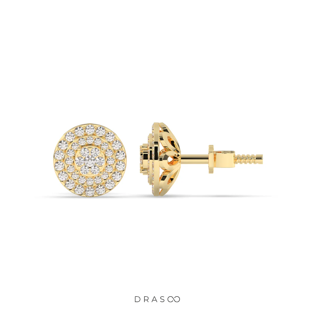 GOLDEN RADIANCE DIAMOND STUD EARRINGS