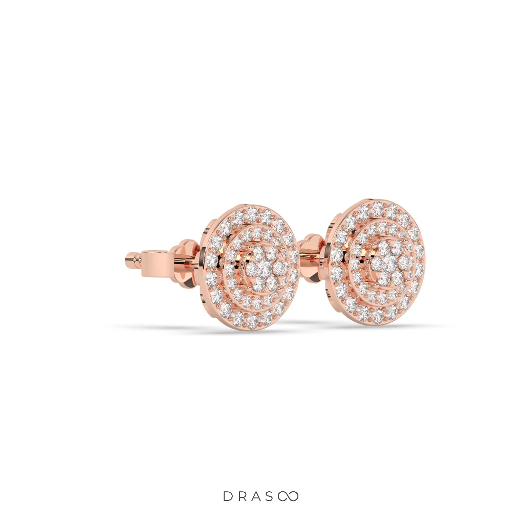 GOLDEN RADIANCE DIAMOND STUD EARRINGS