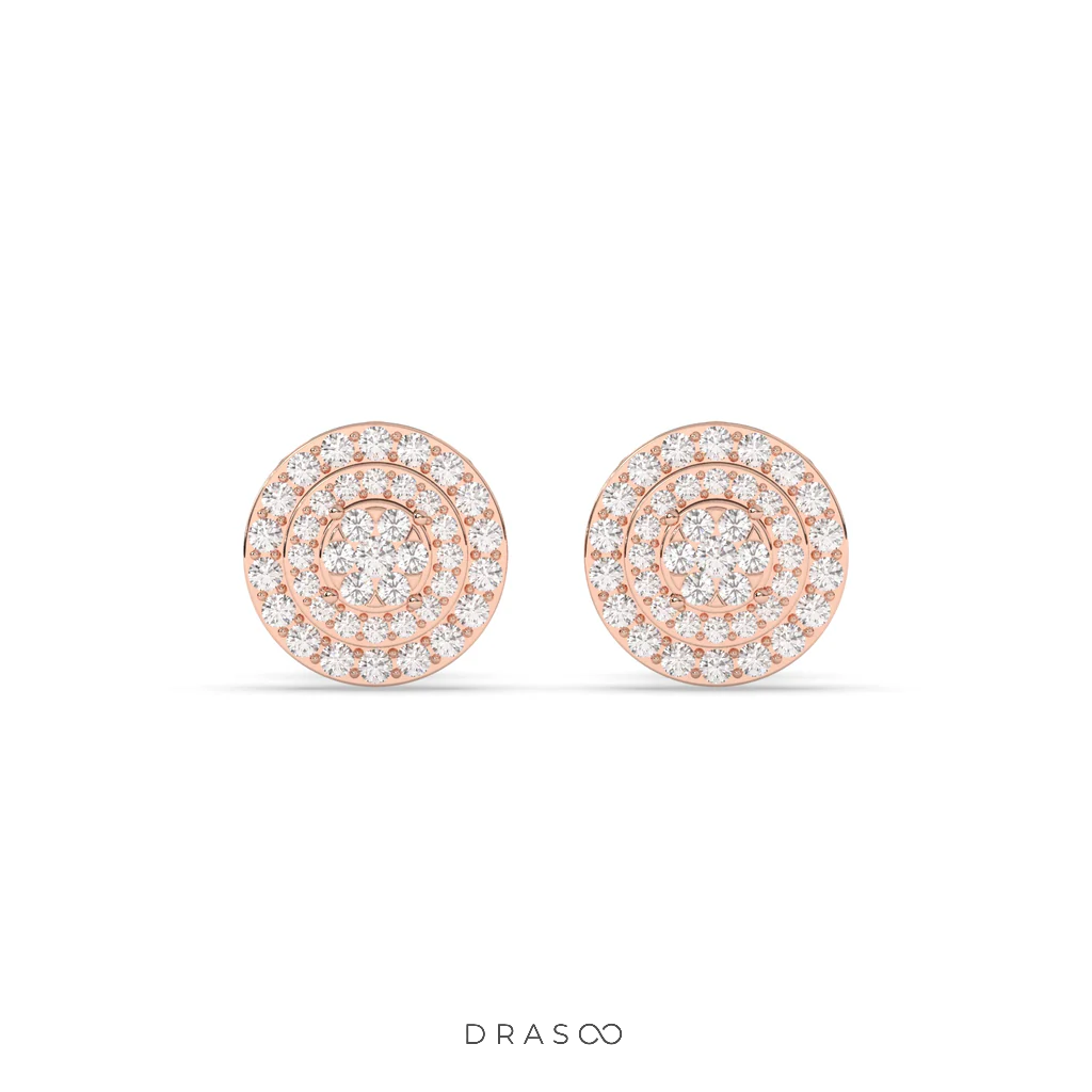GOLDEN RADIANCE DIAMOND STUD EARRINGS