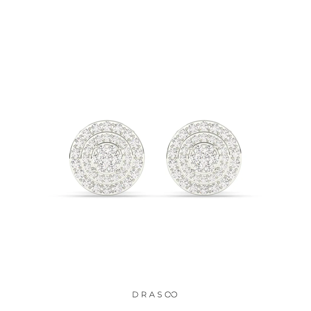 GOLDEN RADIANCE DIAMOND STUD EARRINGS