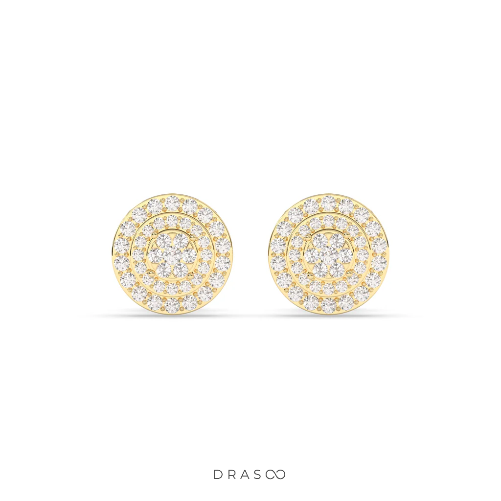 GOLDEN RADIANCE DIAMOND STUD EARRINGS