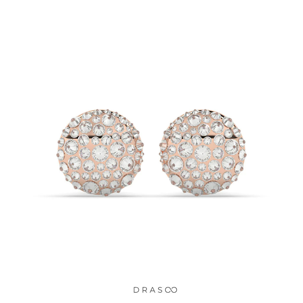 DIAMOND DOME STUD EARRINGS BOLD
